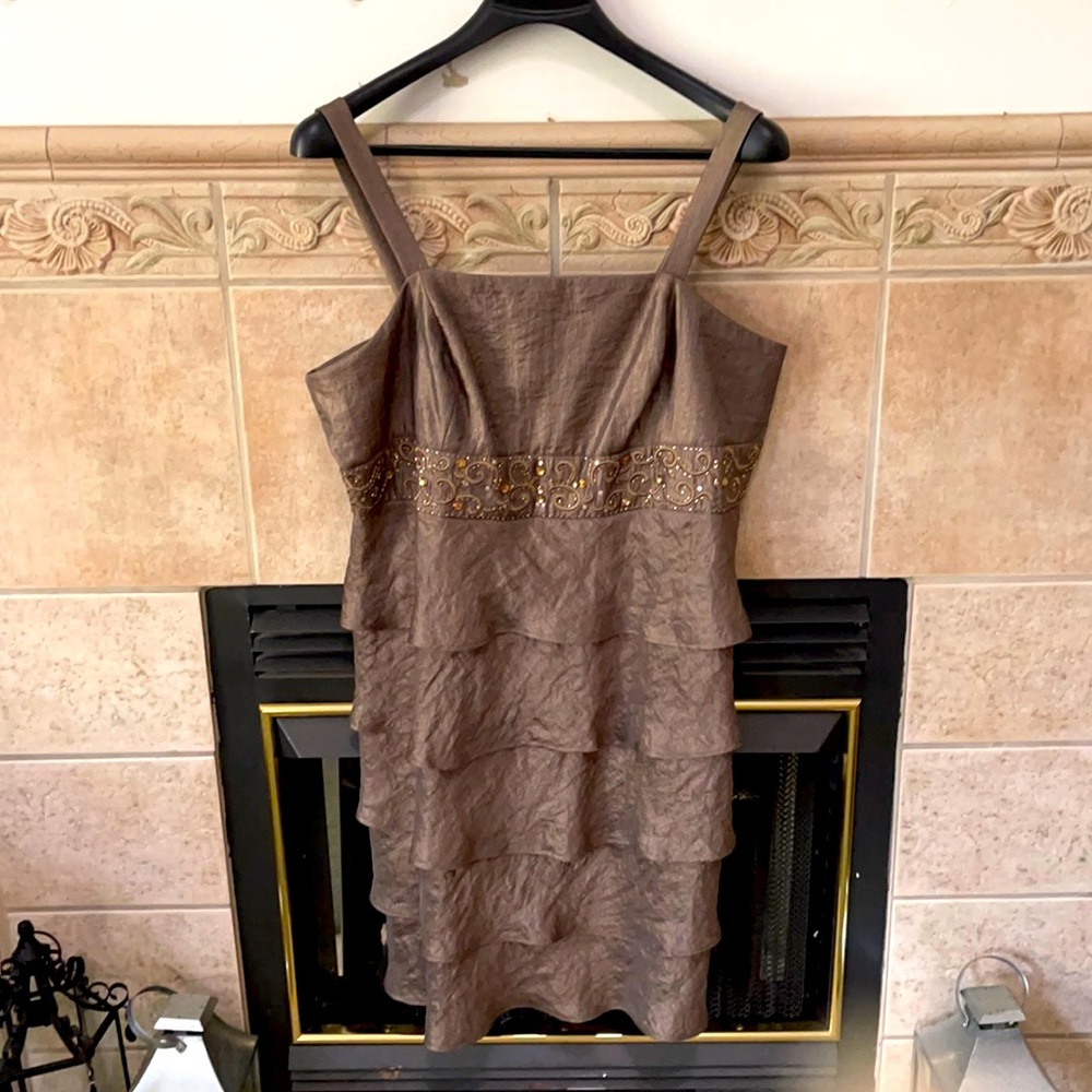 Cocktail Dress with tiers and jewel accents